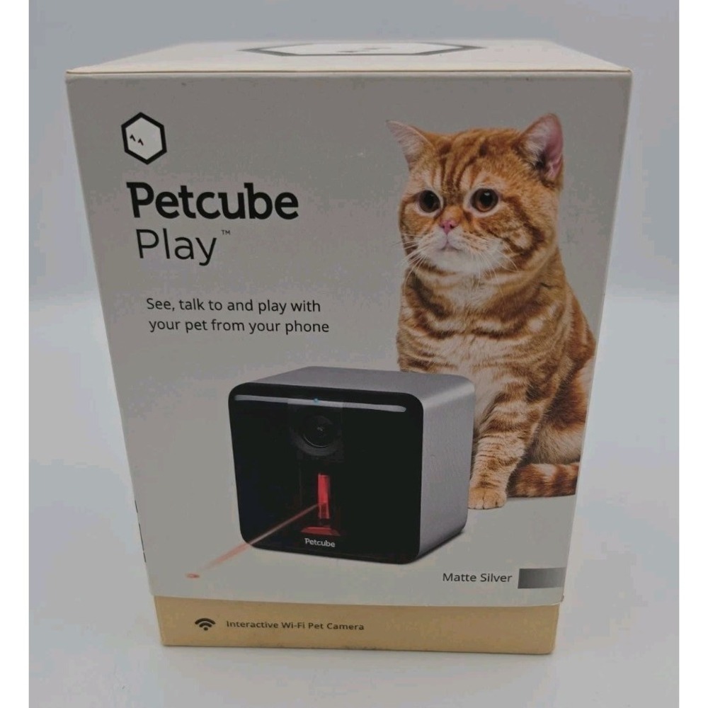 Petcube Play Wi‑Fi Camera 1080p HD Video Motion Detect Matte Silver